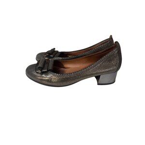 Hispanitas Metallic Leather Block‎ Heel Shoes With Buckle Detail Womens Size 8